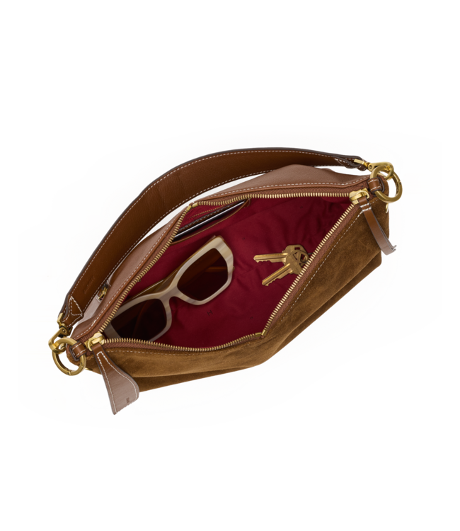 Grace Med-Cinnamon Suede/Antique Gold