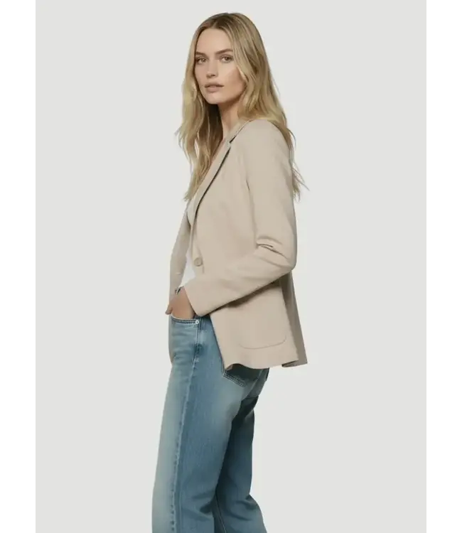 FRENCH TERRY ONE BUTTON BLAZER