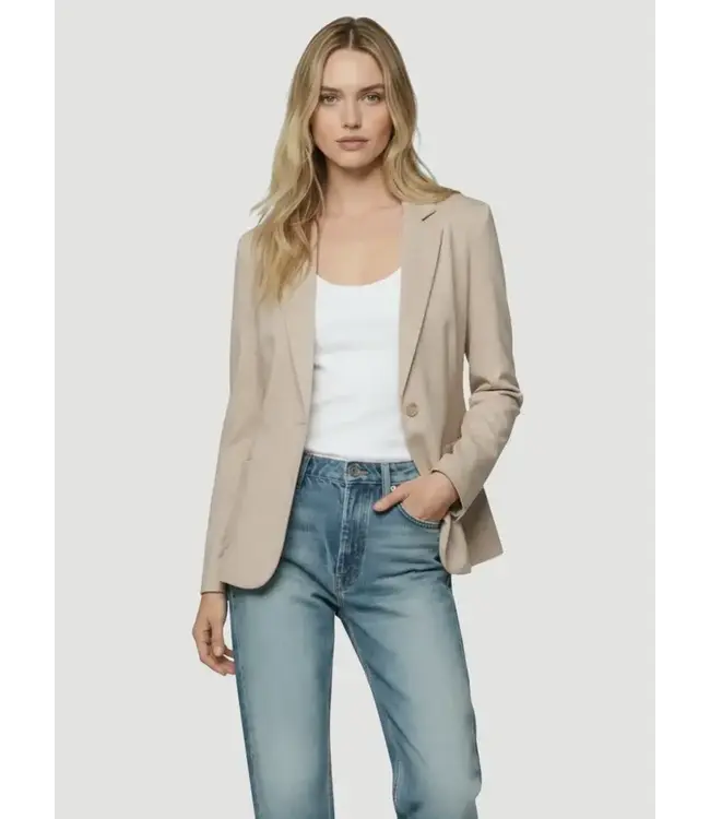 FRENCH TERRY ONE BUTTON BLAZER