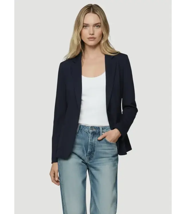 FRENCH TERRY ONE BUTTON BLAZER