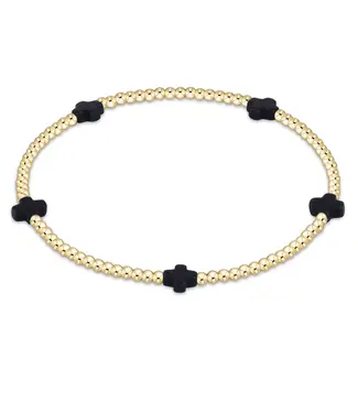 enewton Signature Cross Small 2mm Gold Bracelet - Navy