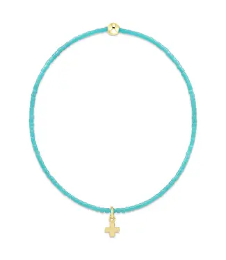enewton Hope Classic Turquoise Bracelet - Signature Cross Small Gold Charm