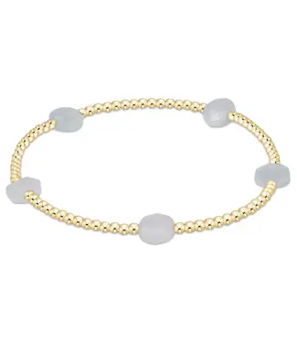 enewton Admire Small Gem 2mm Gold Bracelet - Aquamarine