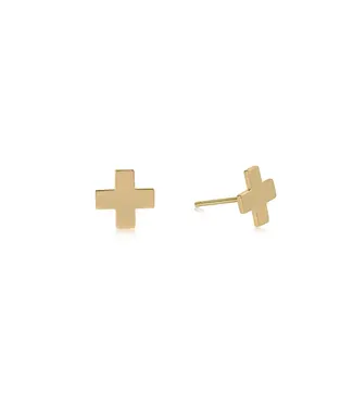 enewton Signature Cross Stud - Gold