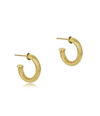 enewton ROUND GOLD 0.5" POST HOOP - 4MM - TEXTURED TWIST
