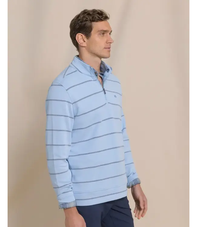 M LS Sandy Cove Stripe Pique Quarter Zip
