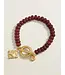 Curious Bee Beaded Toggle Bracelet Bordeaux OS