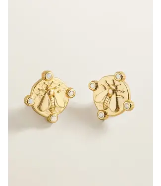 Spartina Curious Bee Stud Earrings Gold