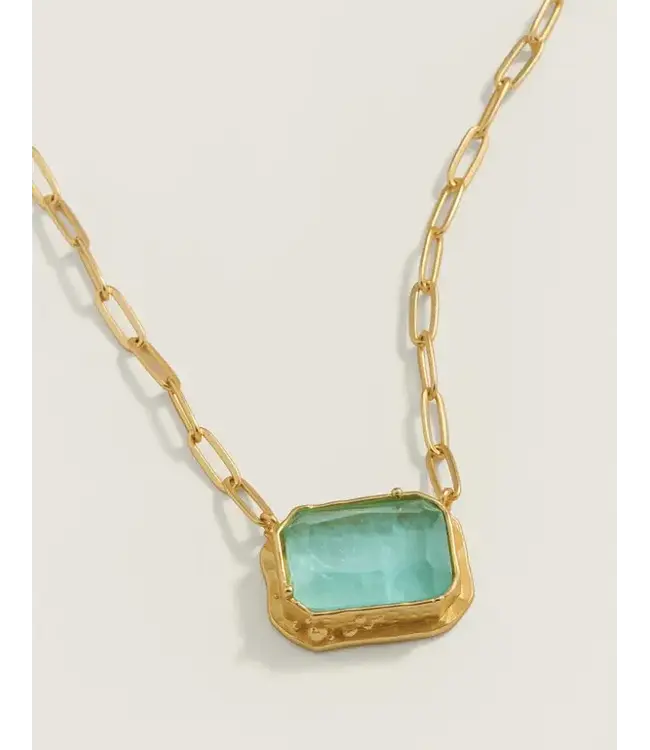 Marion Rectangle Necklace 20" Sea Foam