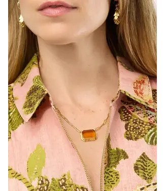 Spartina Marion Rectangle Necklace 20" Topaz