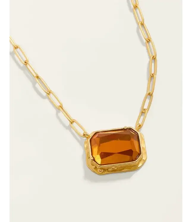 Marion Rectangle Necklace 20" Topaz