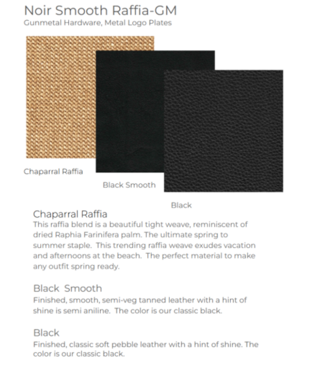 vip med noir smooth raffia/gunmetal NA
