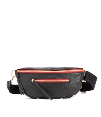 Hammitt charles crossbody med black/brushed gold red zip NA
