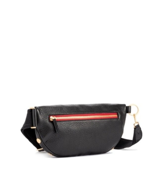 charles crossbody med black/brushed gold red zip NA