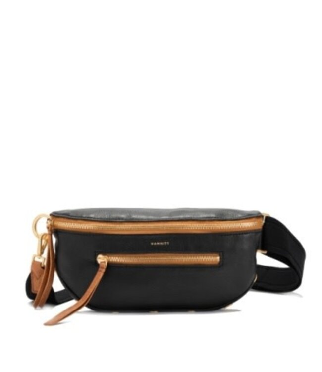 charles crossbody med black/brushed gold red zip NA