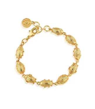 CAPUCINE DE WULF Scarab Petite Linear Link Bracelet, 6"+1" - Gold