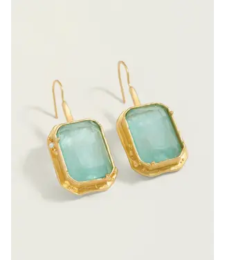 Spartina Marion Square Earrings Sea Foam