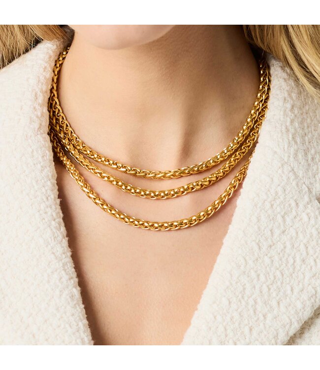Cobblestone Link Necklace-Gold-OS