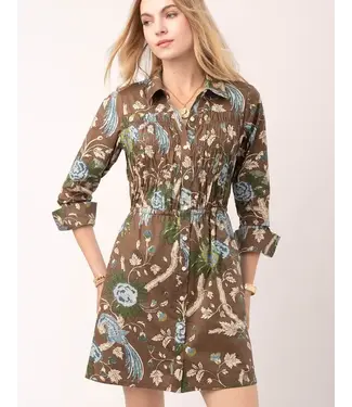 Spartina Dixie Smocked Shirt Dress