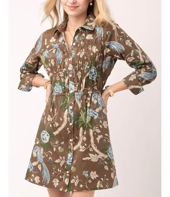 Dixie Smocked Shirt Dress