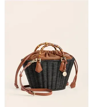 Spartina Maeve Wicker Bucket Black