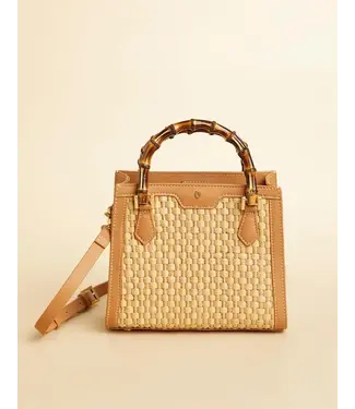 Spartina Bamboo Straw Satchel Pecan