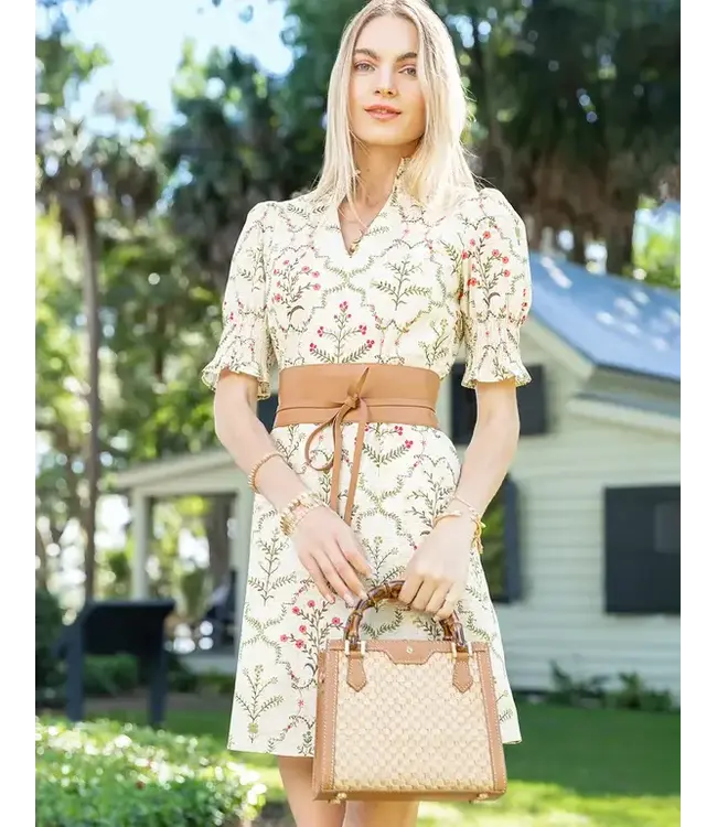 Bamboo Straw Satchel Pecan