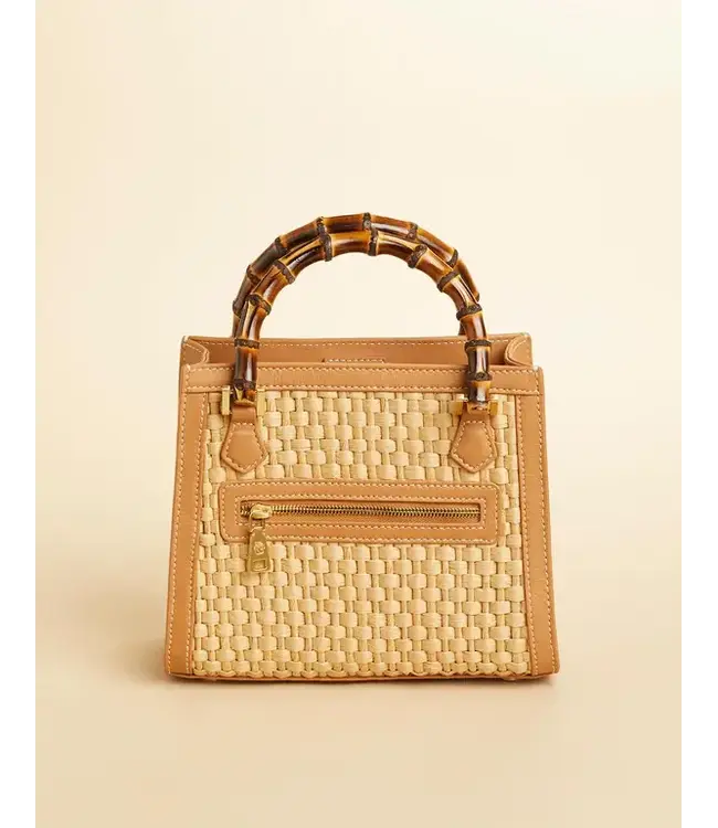 Bamboo Straw Satchel Pecan
