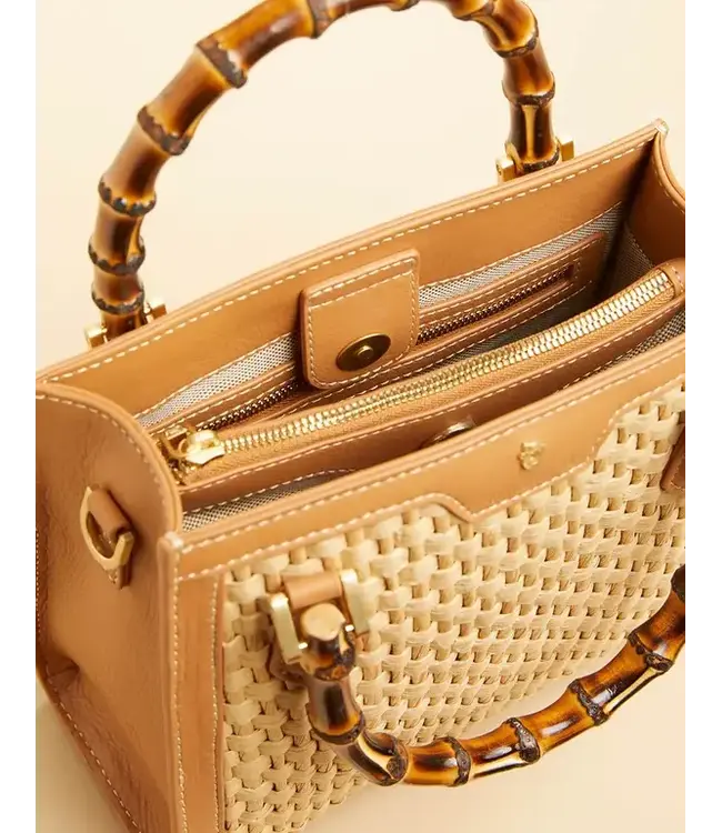 Bamboo Straw Satchel Pecan