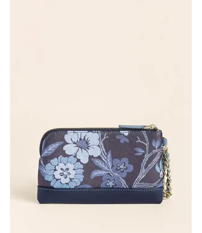 Sinclair Wristlet Japonica Floral Navy