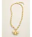 Vintage Bee Chunky Necklace  18" Crystal