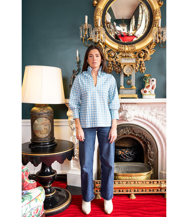 Blue Gingham Harper Estate Top