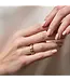 Maharani Hammered Ring, Size 7 - Clear Cubic Zirconia
