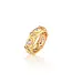 Maharani Hammered Ring, Size 7 - Clear Cubic Zirconia