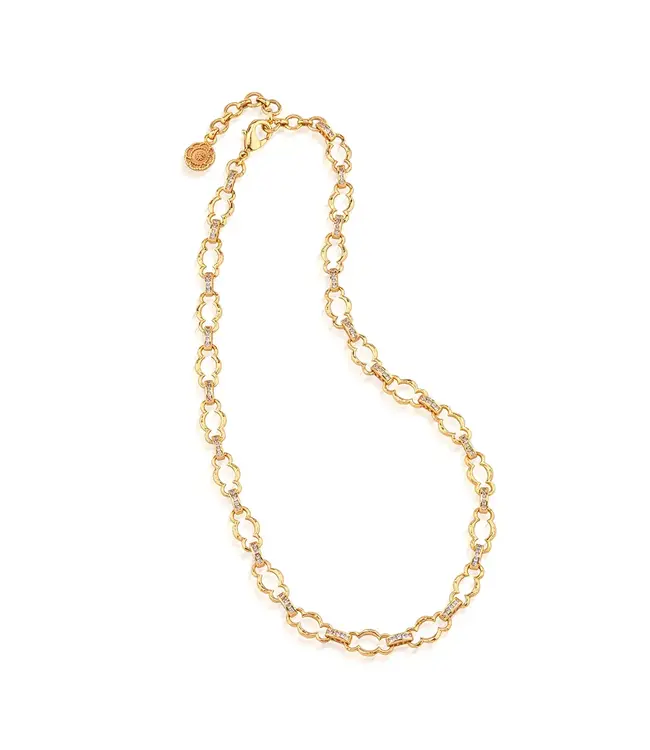 Maharani Petite Chain Necklace, 16"+2" - Clear Cubic Zirconia