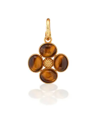 CAPUCINE DE WULF Berry Clover Double Sided Charm/Pendant - Tiger's