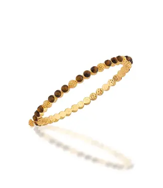 CAPUCINE DE WULF Berry Gem Petite Hinged Bangle - Tiger's Eye