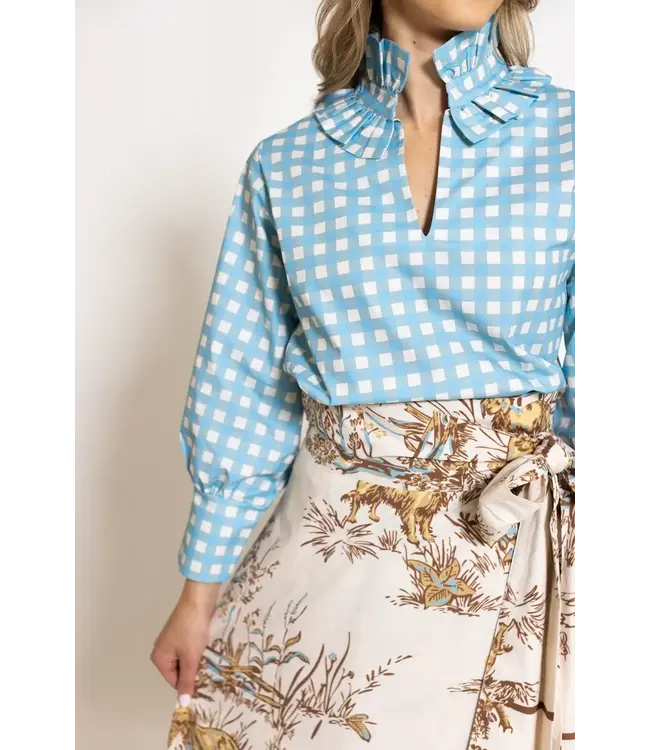 Blue Gingham Harper Estate Top
