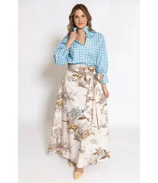 HOUSE of MBR Blue Gingham Harper Estate Top
