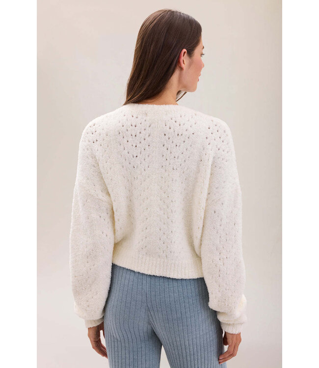 CozyChic Pointelle Cropped Cardigan