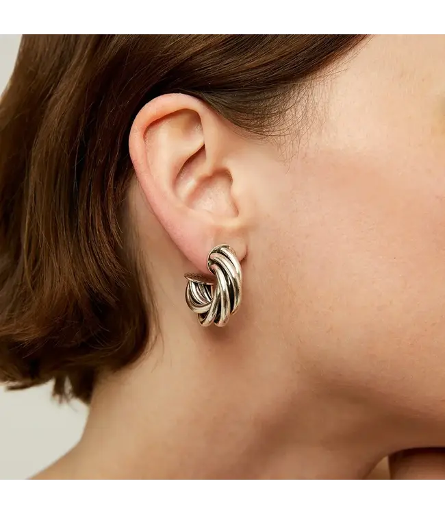 Atik Mini Hoop Earrings Silver-plated metal