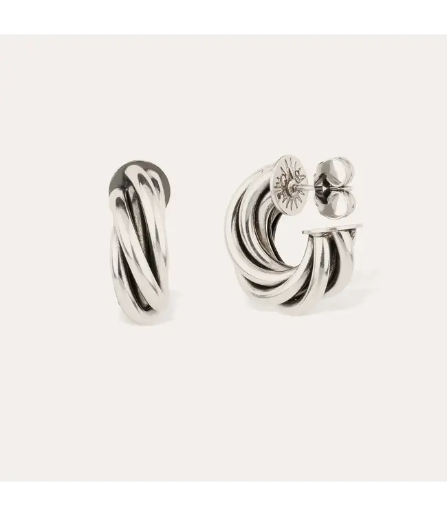 Atik Mini Hoop Earrings Silver-plated metal