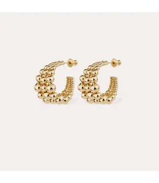 GAS BIJOUX Multiperla Mini Hoop Earrings Gold-plated metal