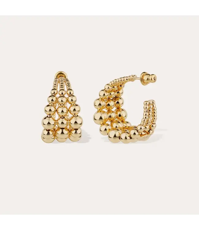 Multiperla Mini Hoop Earrings Gold-plated metal