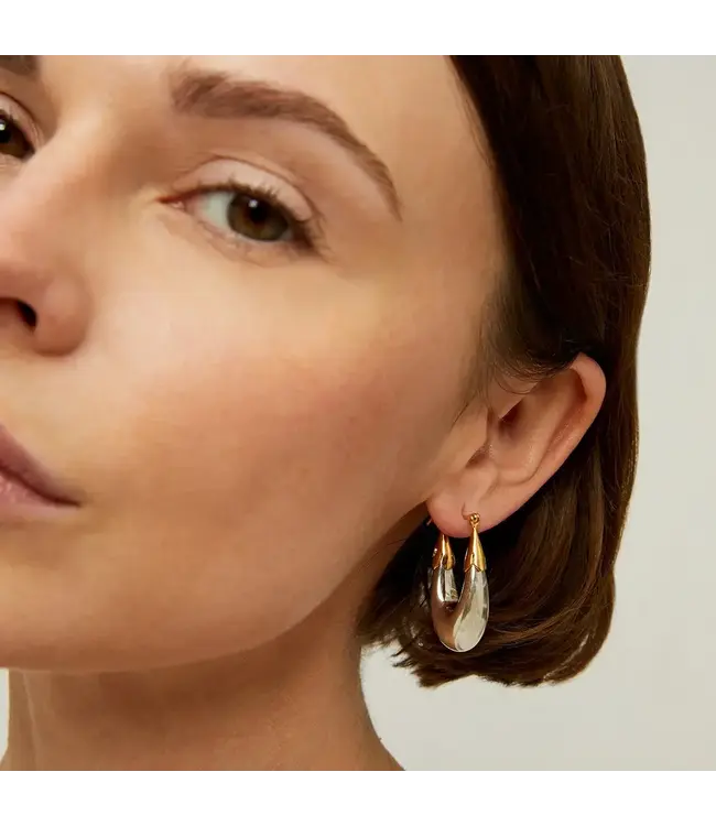 Foam Earrings small size Two-tone