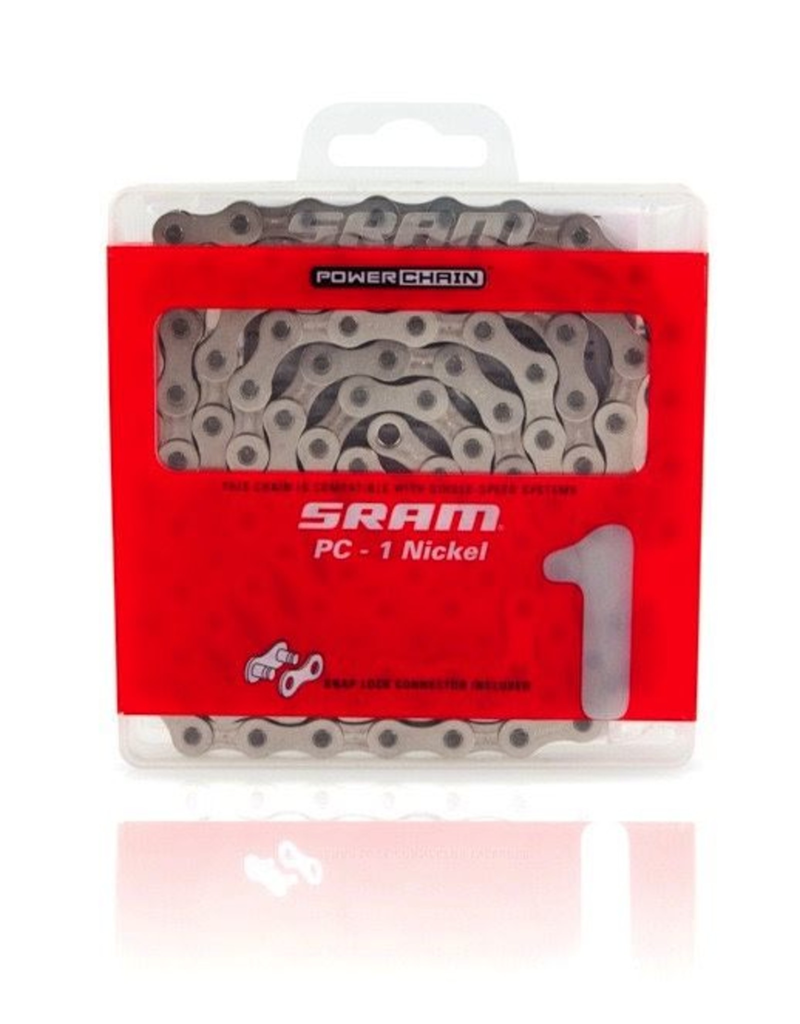 SRAM SRAM  PC- 1 speed chain 114 link 1/8'' w/snap lock T11 Silver