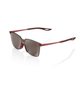 100% 100% Legere UltraCarbon Square Sunglasses, Soft Tact Crimson frame - HiPER Silver Mirror Lens