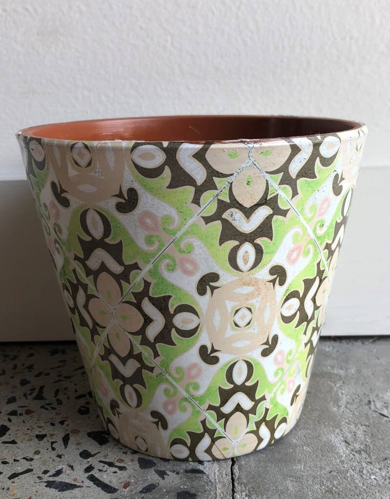 Round Taper Pots - White, Green and White