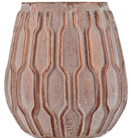 Rose Embossed Glass Candle Holder 11 x 14cm