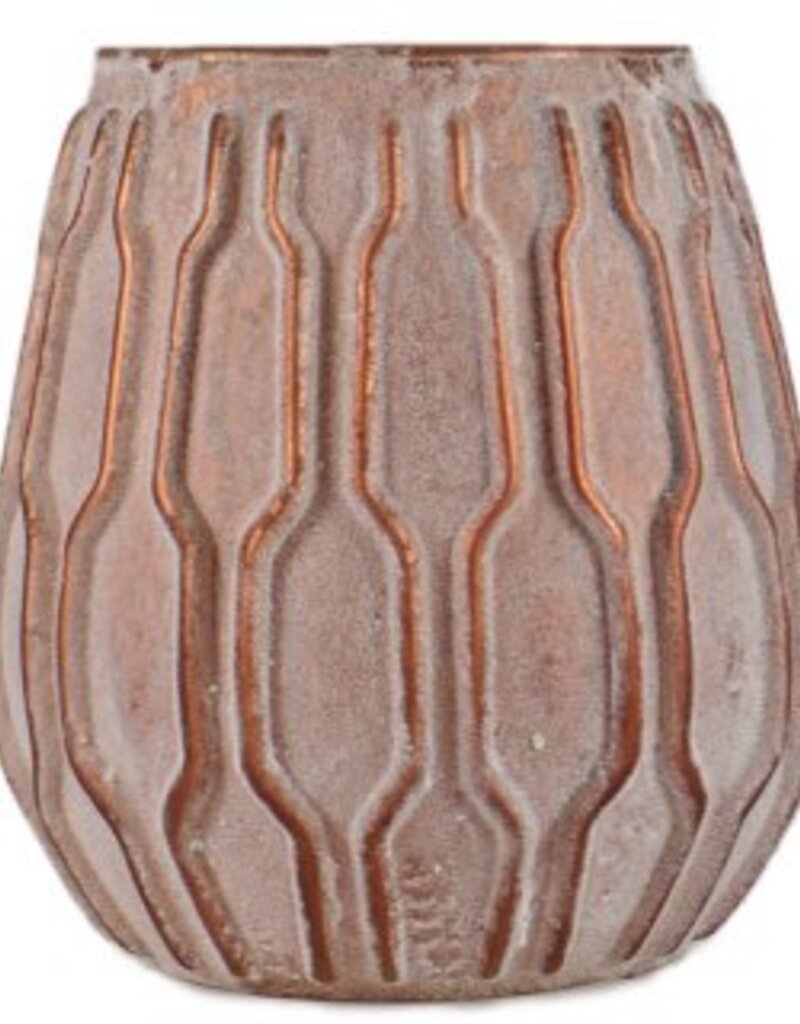 Rose Embossed Glass Candle Holder 11 x 14cm